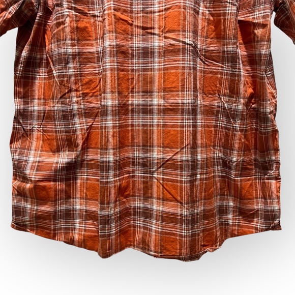 Carhartt Relaxed Fit Orange Plaid Short Sleeve Work Shirt XL Regular RN14806 - Picture 8 of 8
